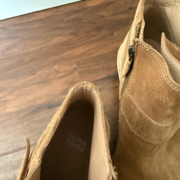 NWOT Eileen Fisher Tan Suede Wedge Boots-Size 11 - Picture 5 of 9